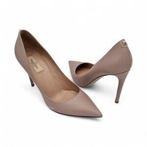 Valentino Garavani Rockstud High Heel Pump Nude Beige Leather Size 40 US 10